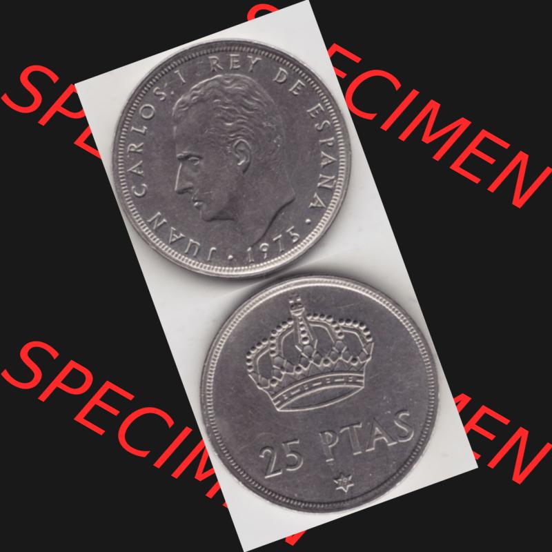 Münzen Spanien Umlaufmünze 1975-1975, 25 Peseten 1979, Münze aus Spanien, Umlaufmünze / aus Zahlungsverkehr mit Münzseiten Vertikal / Untereinander auf... Sammlung