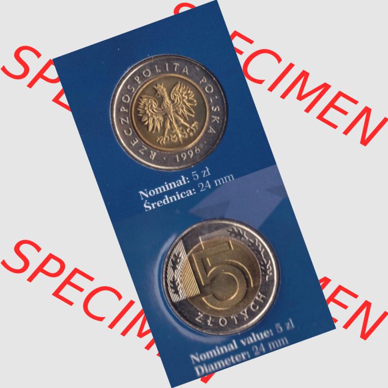 Münzen Polen KMS Umlaufmünze 1996, 5 Zloty, Münzseiten Untereinander als Bildmaterial Sammlung