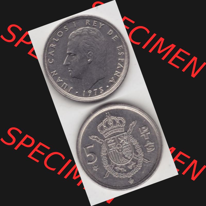Münzen Spanien Umlaufmünze 1975-1975, 5 Peseten 1979, Münze aus Spanien, Umlaufmünze / aus Zahlungsverkehr mit Münzseiten Vertikal / Untereinander auf... Sammlung