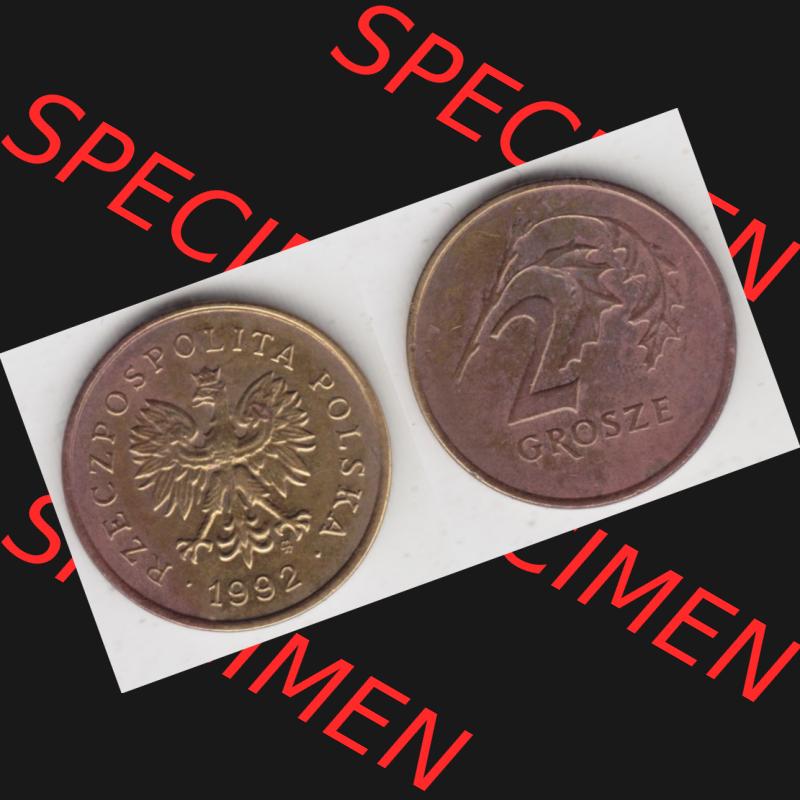 Münzen Polen Umlaufmünze 1990-2014, 2 Grosze 1992, Bild mit Vollansicht als Bildmaterial Sammlung