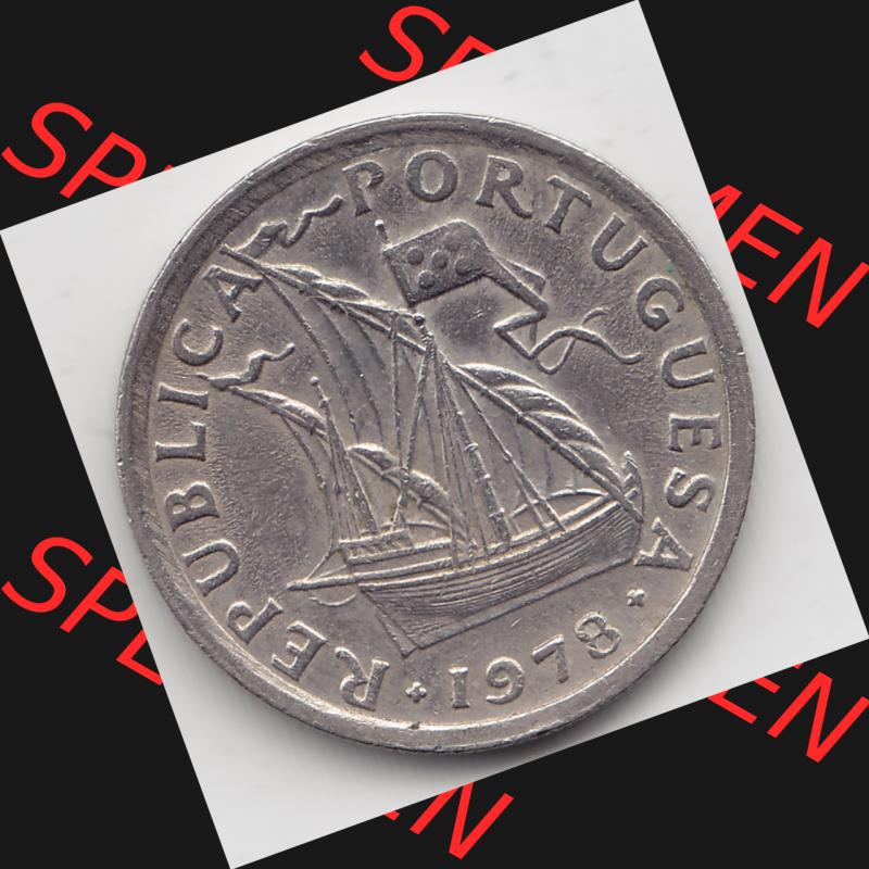 Münzen Portugal Umlaufmünze 1963-1985, 2,50 Escudos 1978. Rückseite der portugiesischen Umlaufmünze aus Portugal vor der Euro-Einführung in Portugal zum katalogisieren... Sammlung