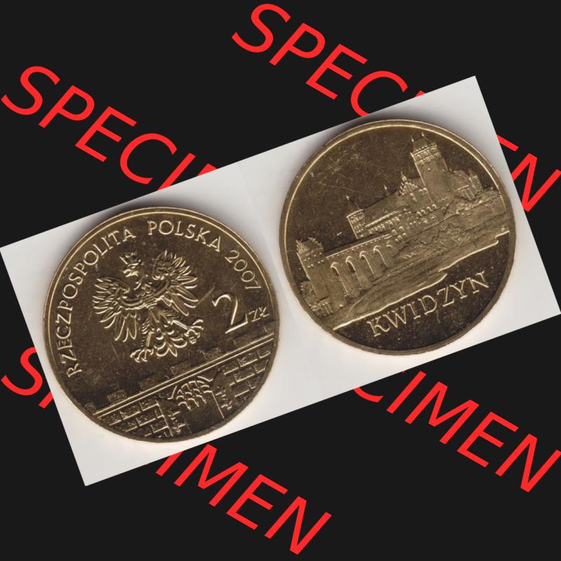 Münzen Polen Gedenkmünze 2007-2007, 2 Zloty, Historische Städte in Polen - Marienwerder, Bild mit Vollansicht als Bildmaterial Sammlung