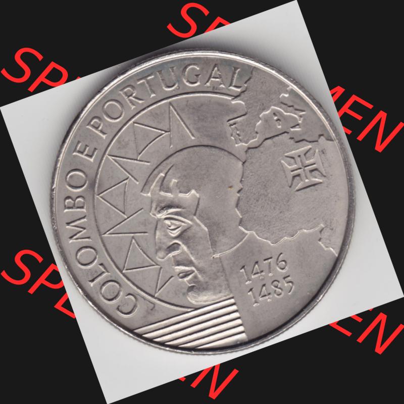 Münzen Portugal Gedenkmünze 1991-1991, 200 Escudos, Colombo E Portugal 1476-1485. Rückseite der portugiesischen Gedenkmünze aus Portugal vor der Euro-Einführung... Sammlung