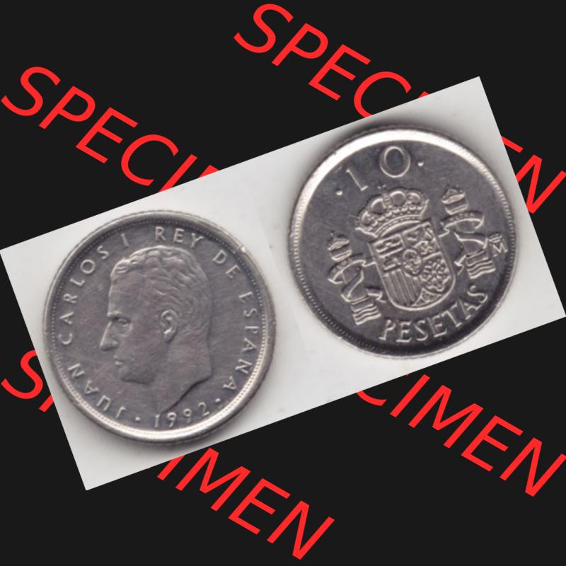 Münzen Spanien Umlaufmünze 1992-1992, 10 Peseten 1992, Bild mit Vollansicht als Bildmaterial Sammlung