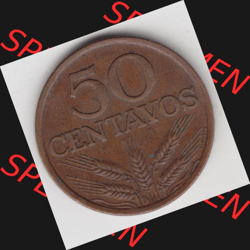 Münzen Portugal Umlaufmünze 1969-1979, 50 Centavos 1974. Rückseite der portugiesischen Umlaufmünze aus Portugal vor der Euro-Einführung in Portugal zum katalogisieren... Sammlung