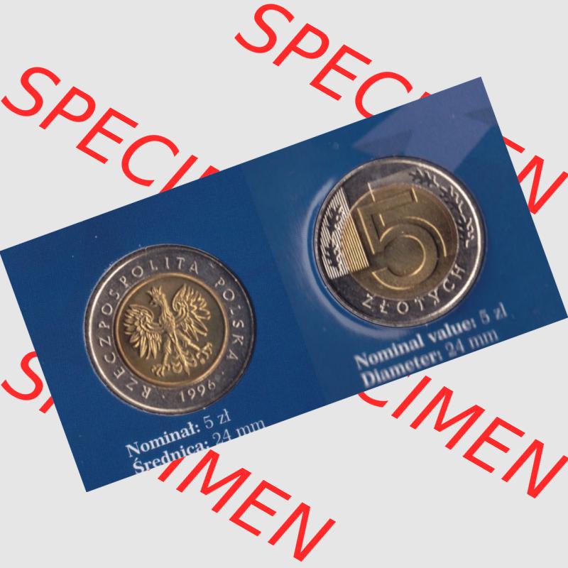 Münzen Polen KMS Umlaufmünze 1996, 5 Zloty, Bild mit Vollansicht als Bildmaterial Sammlung