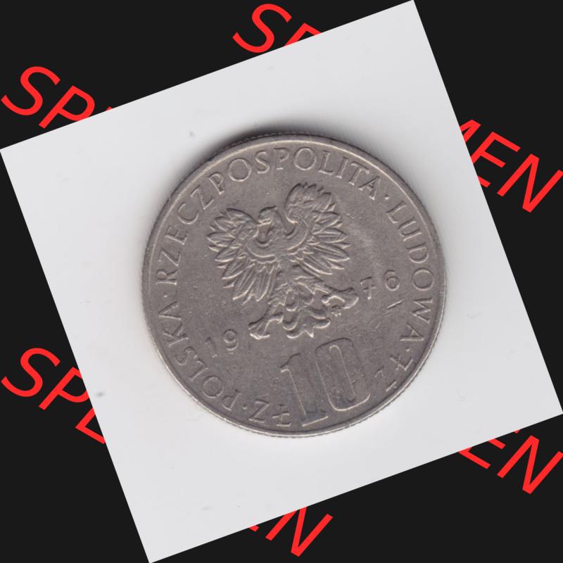 Münzen Polen Umlaufmünze 1975-1984, 10 Zlotych Boleslaw Prus 1976 (1) Sammlung