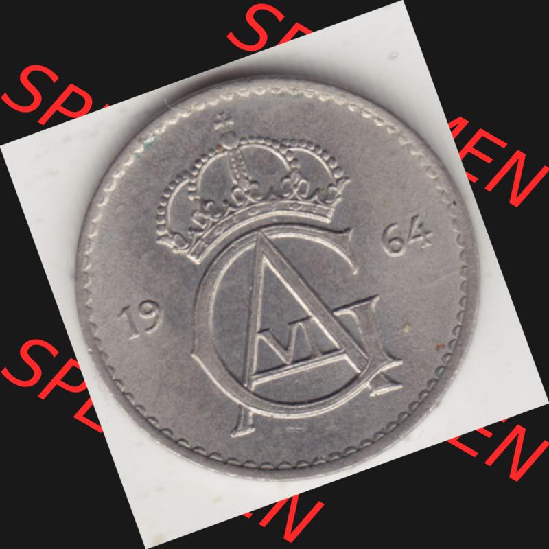 Münzen Schweden Umlaufmünze 1962-1973, 10 Öre 1964. Münzen aus Schweden als Bildmaterial für Sammler und Münzen-Webseiten hier im online Katalog und Datenbank... Sammlung