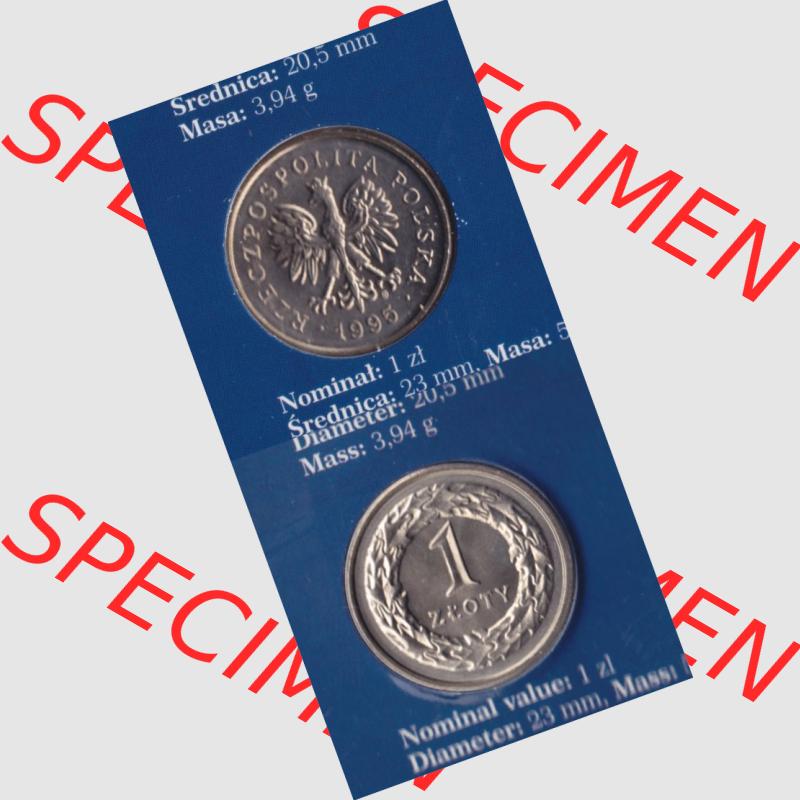 Münzen Polen KMS Umlaufmünze 1995, 1 Zloty, Münzseiten Untereinander als Bildmaterial Sammlung