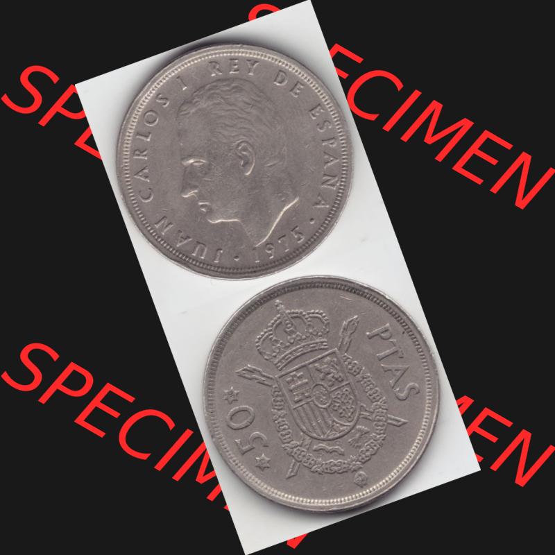 Münzen Spanien Umlaufmünze 1975, 1976-1980, 50 PTas, Peseten 1980, Münze aus Spanien, Umlaufmünze / aus Zahlungsverkehr mit Münzseiten Vertikal... Sammlung