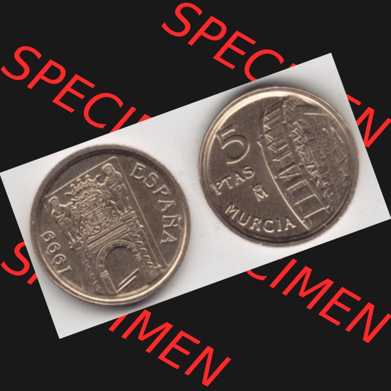 Münzen Spanien Umlaufmünze 1999-1999, 5 Peseten 1999, Bild mit Vollansicht als Bildmaterial Sammlung