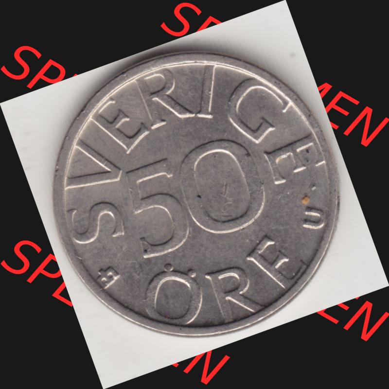 Münzen Schweden Umlaufmünze 1976-1991, 50 Öre 1979, Bild mit Rückseite der Münze als Bildmaterial Sammlung