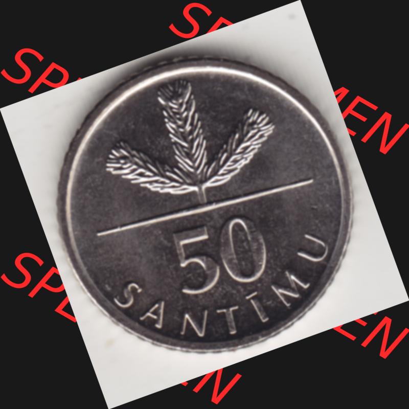 Münzen Lettland Umlaufmünze 1992-2009, 50 Santimu 2007, Bild mit Rückseite der Münze als Bildmaterial Sammlung