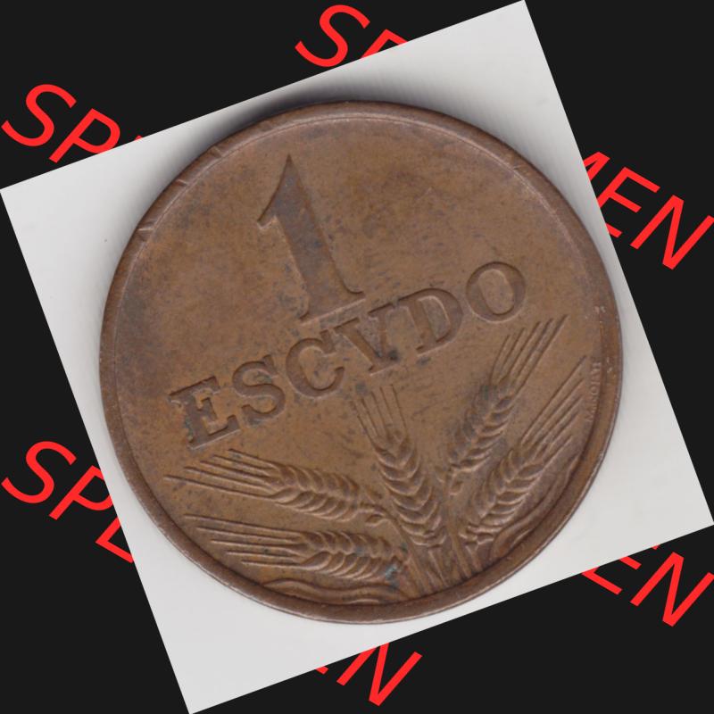 Münzen Portugal Umlaufmünze 1969-1979, 1 Escudo 1975. Vorderseite der Escudo Umlaufmünze aus Portugal vor EInführung der Euromünzen in Portugal zum katalogisieren... Sammlung