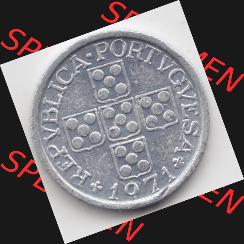 Münzen Portugal Umlaufmünze 1969-1979, 10 Centavos 1971. Rückseite der portugiesischen Umlaufmünze aus Portugal vor der Euro-Einführung in Portugal zum katalogisieren... Sammlung