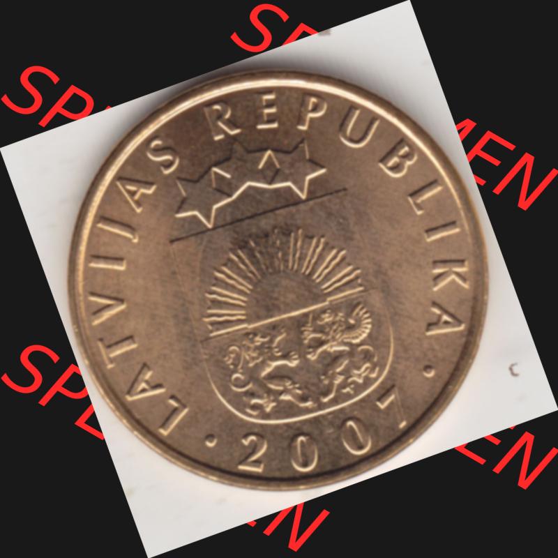 Münzen Lettland Umlaufmünze 1992-2009, 20 Santimu 2007, Bild mit Vorderseite der Münze als Bildmaterial Sammlung