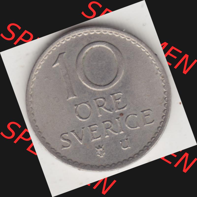 Münzen Schweden Umlaufmünze 1962-1973, 10 Öre 1964. Münzen aus Schweden als Bildmaterial für Sammler und Münzen-Webseiten hier im online Katalog und Datenbank... Sammlung