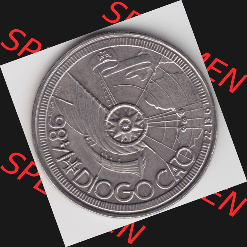 Münzen Portugal Gedenkmünze 1987-1987, 100 Escudo, Diogo Cao 1486. Rückseite der portugiesischen Gedenkmünze aus Portugal vor der Euro-Einführung in Portugal... Sammlung