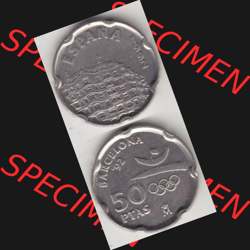 Münzen Spanien Umlaufmünze 1992-1992, 50 PTAS - Peseten 1992, Münze aus Spanien, Umlaufmünze / aus Zahlungsverkehr mit Münzseiten Vertikal / Untereinander... Sammlung