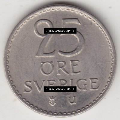 Münzen Schweden Umlaufmünze 1962-1973, 25 Öre 1969. Münzen aus Schweden als Bildmaterial für Sammler und Münzen-Webseiten hier im online Katalog und Datenbank... Sammlung