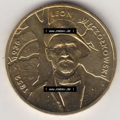 Münzen Polen Gedenkmünze 2007-2007, 2 Zloty, Polnische Maler - Leon Wyczolkowski, Bild mit Rückseite der Münze als Bildmaterial Sammlung