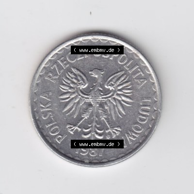 Münzen Polen Umlaufmünze 1986-1988, 1 Zloty 1987 (1) Sammlung