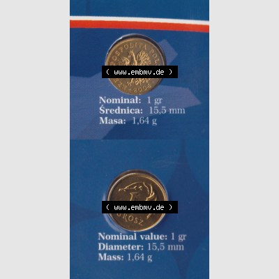 Münzen Polen KMS Umlaufmünze 2004, 1 Groszy, Münzseiten Untereinander als Bildmaterial Sammlung
