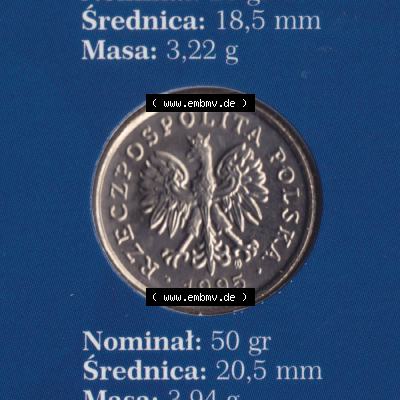 Münzen Polen KMS Umlaufmünze 1995, 50 Groszy (1) Sammlung