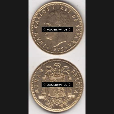 Münzen Spanien Umlaufmünze 1975-1975, 1 Pesete 1979, Münze aus Spanien, Umlaufmünze / aus Zahlungsverkehr mit Münzseiten Vertikal / Untereinander auf... Sammlung