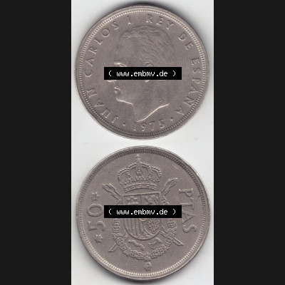 Münzen Spanien Umlaufmünze 1975, 1976-1980, 50 PTas, Peseten 1980, Münze aus Spanien, Umlaufmünze / aus Zahlungsverkehr mit Münzseiten Vertikal... Sammlung