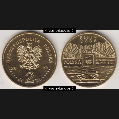 Münzen Polen Gedenkmünze 2008-2008, 2 Zloty, XXIX. Olympische Sommerspiele in Peking 2008, Bild mit Vollansicht als Bildmaterial Sammlung