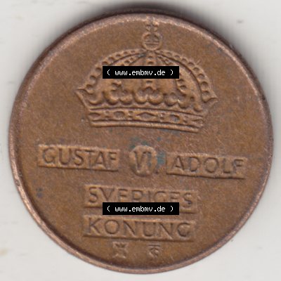 Münzen Schweden Umlaufmünze 1952-1971, 1 Öre 1959. Münzen aus Schweden als Bildmaterial für Sammler und Münzen-Webseiten hier im online Katalog und Datenbank... Sammlung