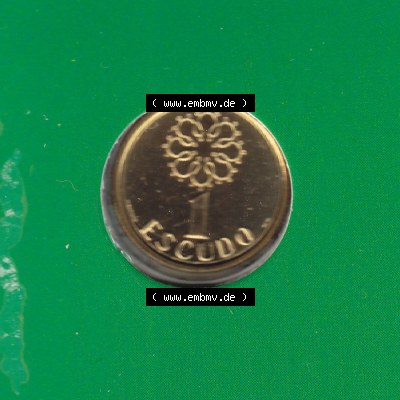 Münzen Portugal KMS Umlaufmünze 1987, 1 Escudo. Vorderseite der Escudo Umlaufmünze aus Portugal vor EInführung der Euromünzen in Portugal zum katalogisieren im vor... Sammlung