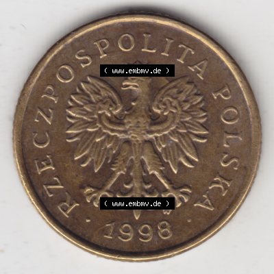 Münzen Polen Umlaufmünze 1990-2014, 5 Groszy 1998 (1) Sammlung