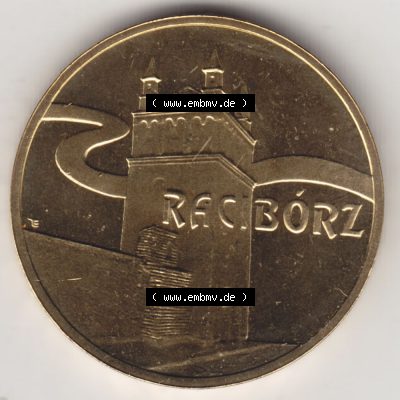 Münzen Polen Gedenkmünze 2007-2007, 2 Zloty, Historische Städte in Polen - Ratibor, Bild mit Rückseite der Münze als Bildmaterial Sammlung