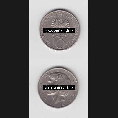 Münzen Polen Gedenkmünze 1975-1976, 10 Zlotych 1975, Münzseiten Untereinander als Bildmaterial Sammlung