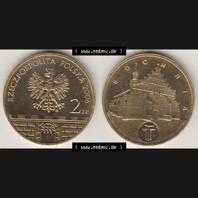 Münzen Polen Gedenkmünze 2006-2006, 2 Zloty, Historische Städte in Polen - Salzberg, Bild mit Vollansicht als Bildmaterial Sammlung