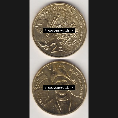 Münzen Polen Gedenkmünze 2007-2007, 2 Zloty, Polnische Maler - Leon Wyczolkowski, Münzseiten Untereinander als Bildmaterial Sammlung