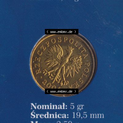 Münzen Polen KMS Umlaufmünze 2004, 5 Groszy (1) Sammlung