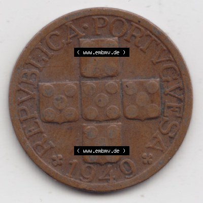 Münzen Portugal Umlaufmünze 1942-1969, 20 Centavos 1949. Rückseite der portugiesischen Umlaufmünze aus Portugal vor der Euro-Einführung in Portugal zum katalogisieren... Sammlung