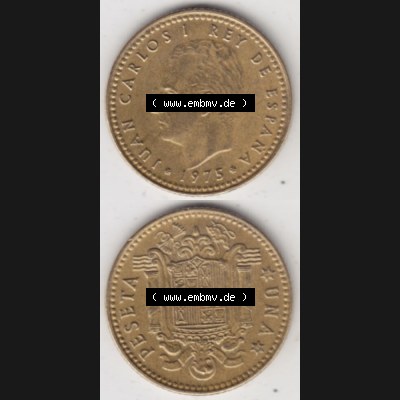 Münzen Spanien Umlaufmünze 1975-1975, 1 Peseta, Pesete 1979, Münze aus Spanien, Umlaufmünze / aus Zahlungsverkehr mit Münzseiten Vertikal / Untereinander... Sammlung