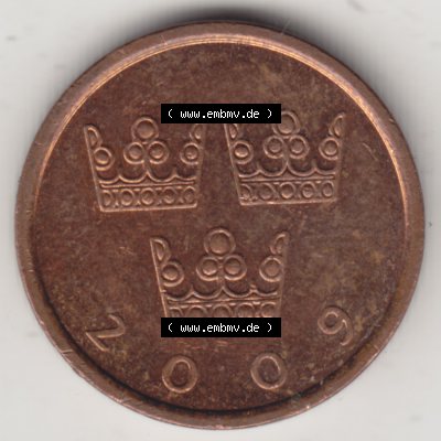 Münzen Schweden Umlaufmünze 1992-2009, 50 Öre 2009, Bild mit Vorderseite der Münze als Bildmaterial Sammlung
