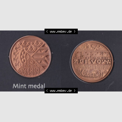 Münzen Schweden Umlaufmünze 2001-2001, Medaille aus KMS 2001, Bild mit Vollansicht als Bildmaterial Sammlung
