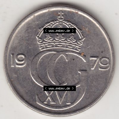Münzen Schweden Umlaufmünze 1976-1991, 50 Öre 1979, Bild mit Vorderseite der Münze als Bildmaterial Sammlung