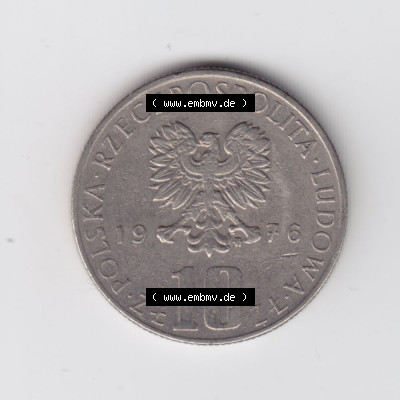 Münzen Polen Umlaufmünze 1975-1984, 10 Zlotych Boleslaw Prus 1976 (1) Sammlung