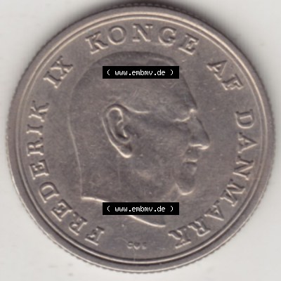Münzen Dänemark Umlaufmünze 1960-1972, 1 Krone 1965, König Frederick IX. Vorderseite der alten dänischen Umlaufmünze aus Dänemark zum katalogisieren... Sammlung