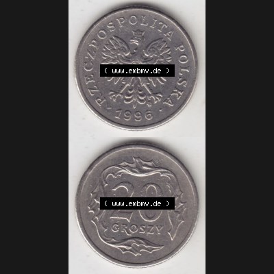 Münzen Polen Umlaufmünze 1990-2016, 20 Groszy 1996, Münzseiten Untereinander als Bildmaterial Sammlung