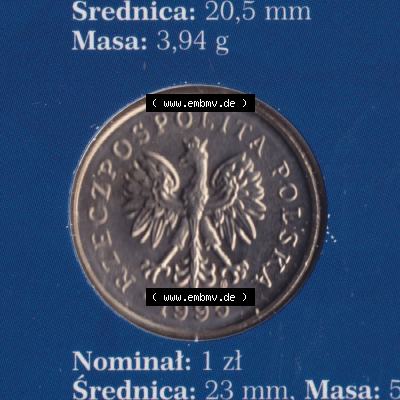 Münzen Polen KMS Umlaufmünze 1995, 1 Zloty (1) Sammlung