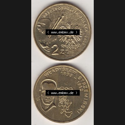 Münzen Polen Gedenkmünze 2009-2009, 2 Zloty, Polnische Maler des 19. und 20. Jahrhunderts - Wladyslaw Strzeminski, Münzseiten Untereinander als Bildmaterial Sammlung