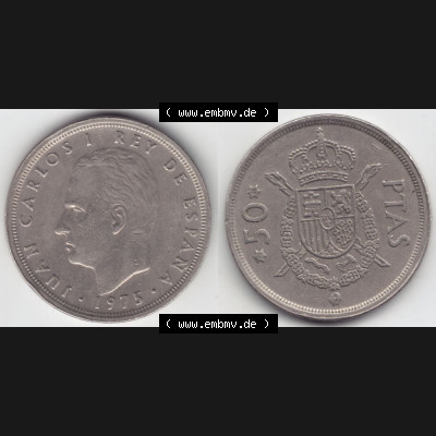 Münzen Spanien Umlaufmünze 1975, 1976-1980, 50 PTas, Peseten 1980, Bild mit Vollansicht als Bildmaterial Sammlung